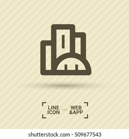 City isolated minimal single flat linear icon. business center line vector icon for websites and mobile minimalistic flat design.