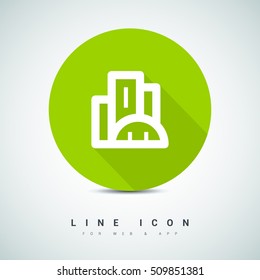 City isolated minimal single flat linear icon. business center line vector icon for websites and mobile minimalistic flat design.