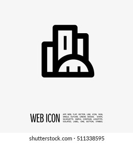 City isolated minimal single flat linear icon. business center line vector icon for websites and mobile minimalistic flat design.