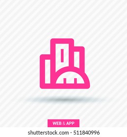 City isolated minimal single flat linear icon. business center line vector icon for websites and mobile minimalistic flat design.