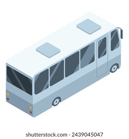 City isometric bus icon. Vector flat colorful automobile. Graphic design element. Urban transport illustration