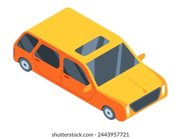 Icono de coche isométrico de la ciudad. Vector plano colorido automóvil. elemento de Diseño gráfico. ilustración de transporte Urbana
