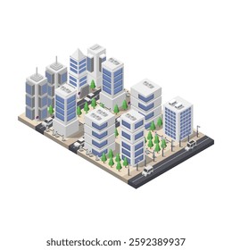 City isometric illustrated in vector