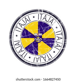 City of Itajai, Brazil postal rubber stamp, vector object over white background
