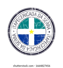 City of Itapecerica da Serra, Brazil postal rubber stamp, vector object over white background