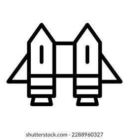 Vector de contorno de icono de la mochila de la ciudad. Aumentar la velocidad. Velocidad de destreza