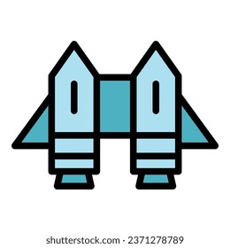 City jetpack icon outline vector. Boost speed. Skill speed color flat