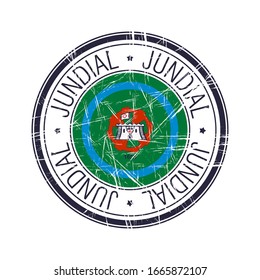 City of Jundial, Brazil postal rubber stamp, vector object over white background