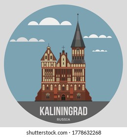 the city of Kaliningrad colored vector round icon