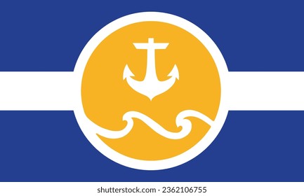 City Kennebunkport flag vector illustration isolated on background. Town in Maine. USA city symbol. United States of America town emblem banner.