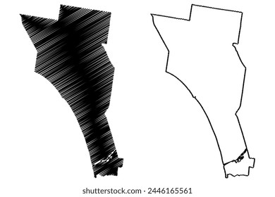 City of Kingston (Commonwealth of Australia, Victoria state, Vic) map vector illustration, scribble sketch Kingston map