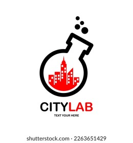 City lab logo design vector. Suitable for business, science, building