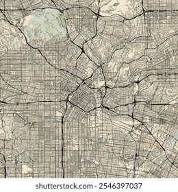 Mapa da cidade de Los Angeles, California, Estados Unidos da América
