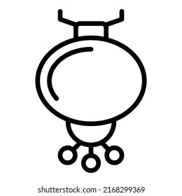 Vector de contorno de icono de la lámpara de la ciudad. Punto de referencia para viajes. Hotel en Asia