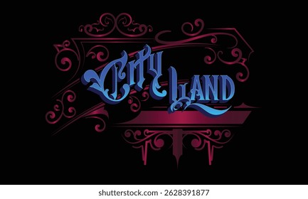 CITY LAND lettering custom style design