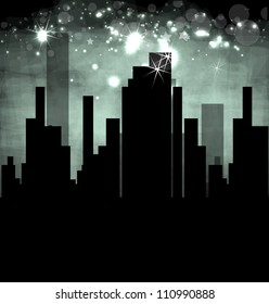 City Landscape abstract dark real estate vector illustration background
