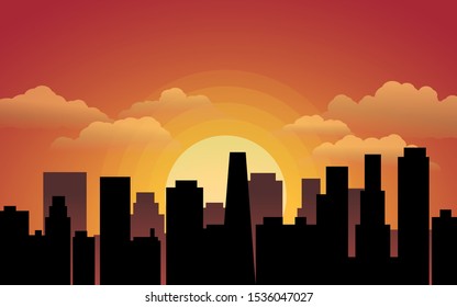 city landscape in the afternoon