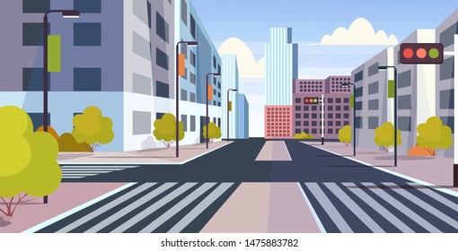 City Landscape Architecture Exterior City Road Stock Vector (Royalty ...