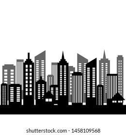 City Landscape Background Black N White Stock Vector (Royalty Free ...