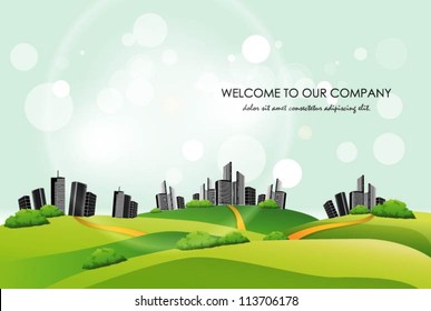 City landscape background. Vector illustration