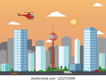 City Landscape Background Vector Illustration
