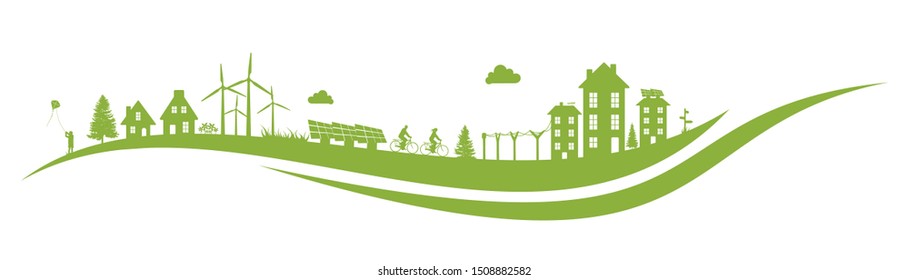 City landscape banner vector illustration