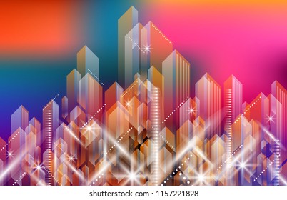 City Landscape. Beautiful abstract background town night