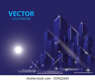 City Landscape. Beautiful abstract background town night