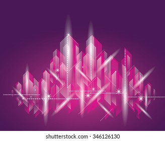 City Landscape. Beautiful abstract background town night