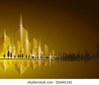 City Landscape. Beautiful morning abstract background town