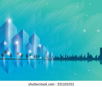 City Landscape. Beautiful morning abstract background town