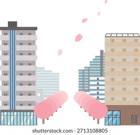 Paisaje urbano con una calle arbolada