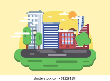 City Landscape flat design