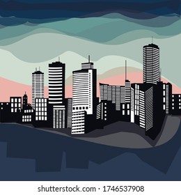 City landscape. Flat Vector illustration