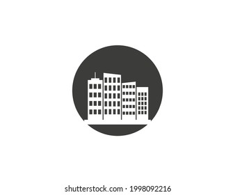 Stadt, Landschaftssymbol, Ansicht Wohnung. Vektorgrafik.