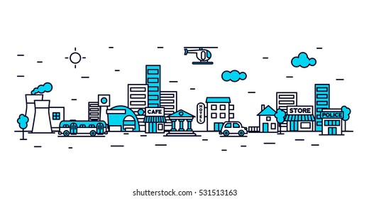 City landscape illustration.