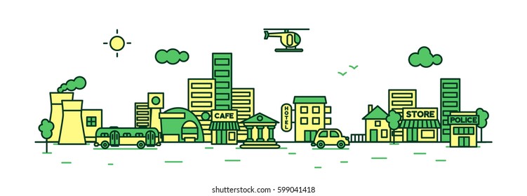 City landscape illustration. Vector