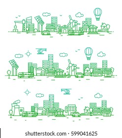 City landscape illustration. Vector