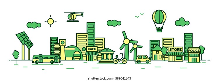 City landscape illustration. Vector