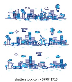 City landscape illustration. Vector