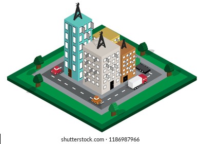 city landscape isometric vector 