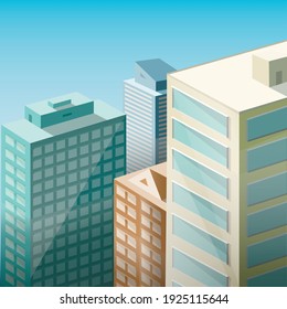 City landscape. Megapolis. three-dimensional view of a city. vector graphic.
