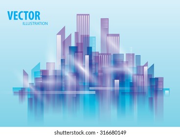 City Landscape morning, abstract background town