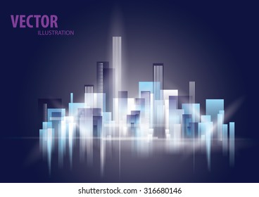 City Landscape night, abstract background town