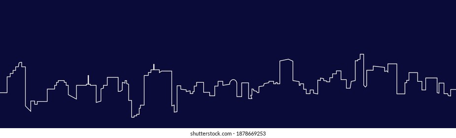 City landscape  outline silhouette.  Skyline vector ilustration.