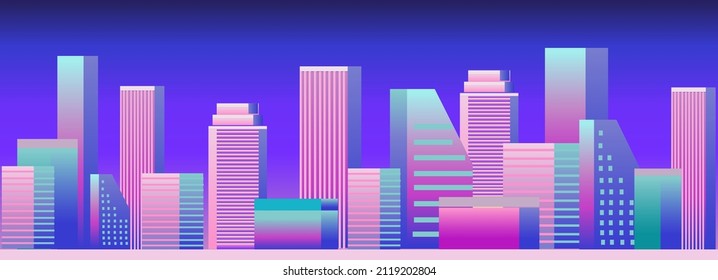 City Landscape Panorama Game Background Vector Illustration