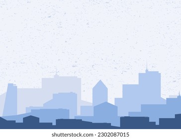 City landscape panorama with skyscrapers background. Monochrome urban landscape with street. Modern architectural panorama in flat style. Vector illustration wallpaper