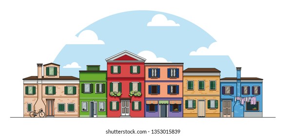 City landscape. Real estate and construction business concept. Flat vector illustration. 3d style.