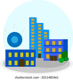 City landscape. Real estate and construction business concept with houses.