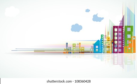 City Landscape real estate vector background banner